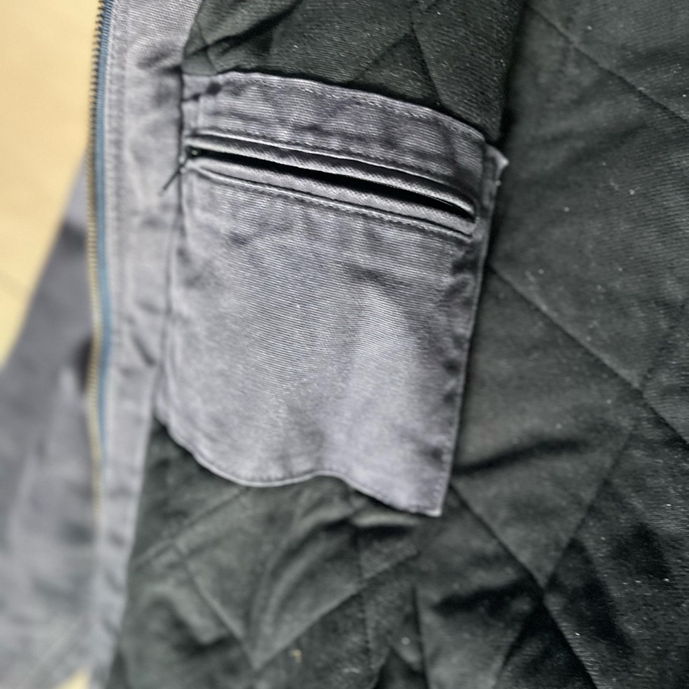 Vintage Carhartt J130 Dark Blue/Gray Hooded Jacket - Picture 10 of 12